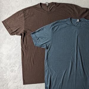 Two Pair Next Level T-shirts Men's XL Extra Large Brown and Blue Casual Cotton